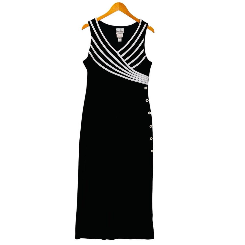 Joseph Ribkoff Dress Women's 12 Black‎ Maxi Whimsigoth Elegant Classic Old Money